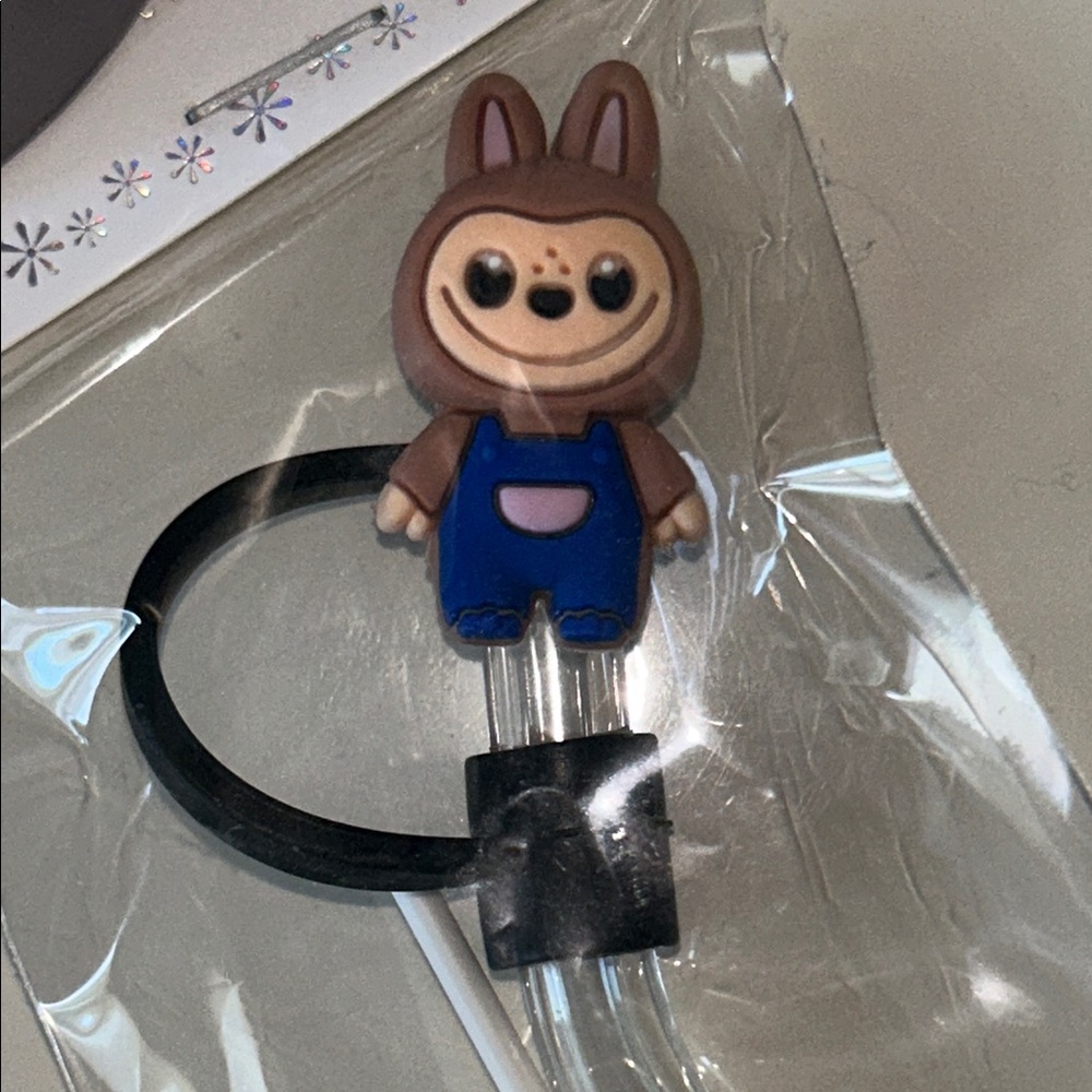 Labubu GIFT Straw Cover , Reusable Straw and Straw Cleaner NWT